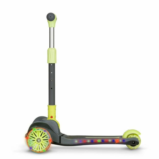 Lionelo - Trotineta Timy, Copii, Pliabila, Pana la 50 Kg, Cu design ergonomic, Cu lumini LED, 26,5 x 60 x 64-76 cm, 3 ani+, Verde BYNLOE-TIMMY_GREEN_LIME
