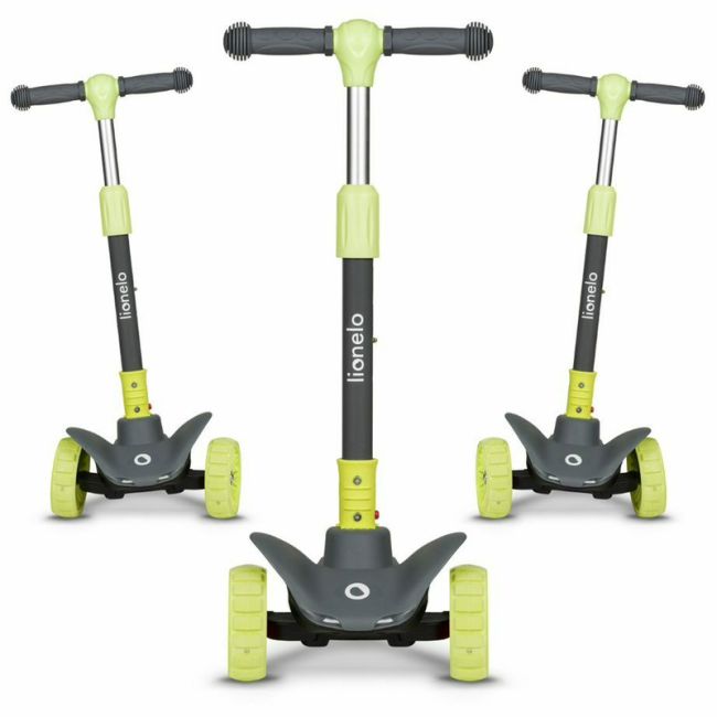 Lionelo - Trotineta Timy, Copii, Pliabila, Pana la 50 Kg, Cu design ergonomic, Cu lumini LED, 26,5 x 60 x 64-76 cm, 3 ani+, Verde BYNLOE-TIMMY_GREEN_LIME