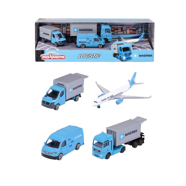 MAJORETTE SET 4 VEHICULE METALICE DE TRANSPORT MAERSK VIV212057290