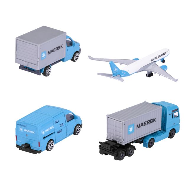 MAJORETTE SET 4 VEHICULE METALICE DE TRANSPORT MAERSK VIV212057290