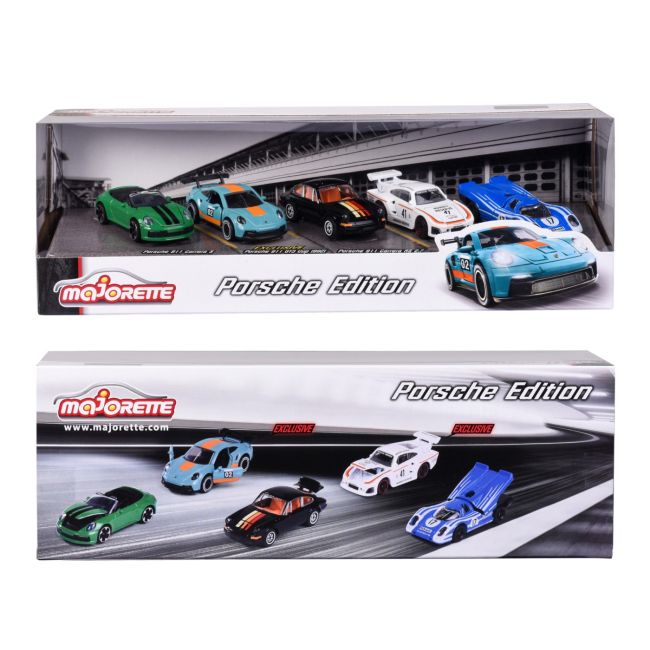 MAJORETTE SET 5 MASINUTE METALICE PORSCHE 7.5CM VIV212053172