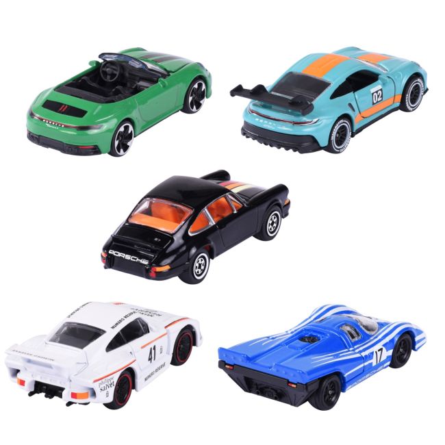 MAJORETTE SET 5 MASINUTE METALICE PORSCHE 7.5CM VIV212053172