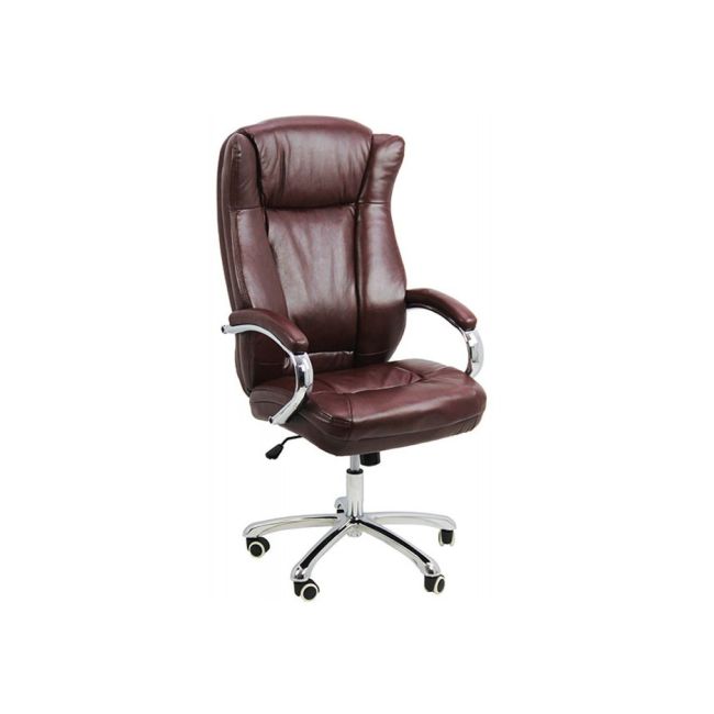 Scaun directorial off 314, ergonomic, spatar inalt, baza cromata, piele ecologica, 120 kg drm2622