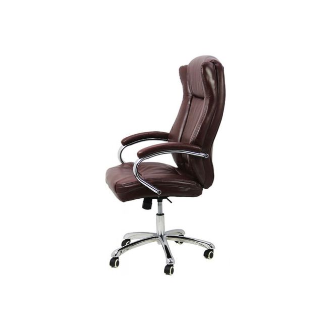 Scaun directorial off 314, ergonomic, spatar inalt, baza cromata, piele ecologica, 120 kg drm2622
