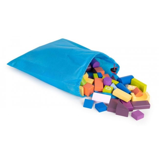 Set educational cu blocuri din lemn, 108 piese, ecotoys me434 edeedime434