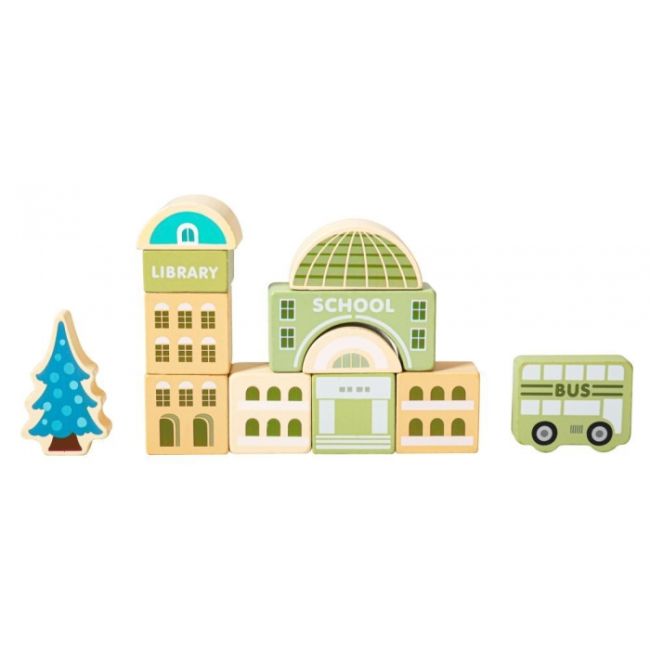 Set educational cu blocuri din lemn si covoras, 121 piese, city ecotoys ma802 edeedima802