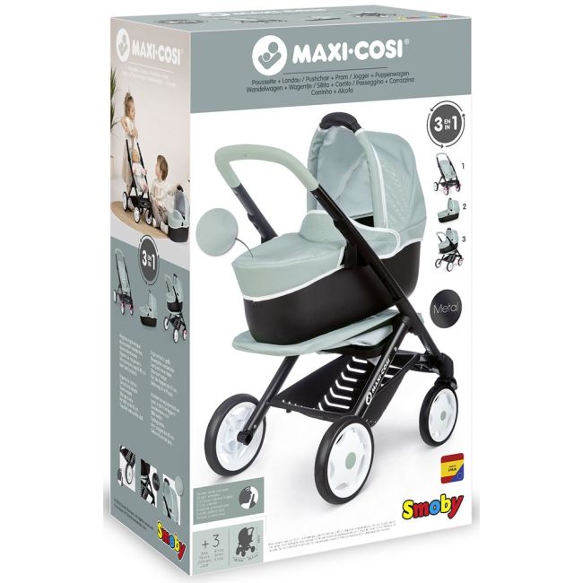 Carucior pentru papusi smoby maxi cosi 3 in 1 albastru hubs7600253120