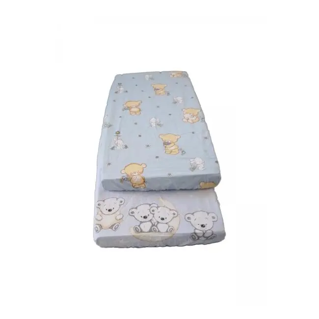 Cearceaf Imprimat cu Elastic Albastru 160X80  00070569