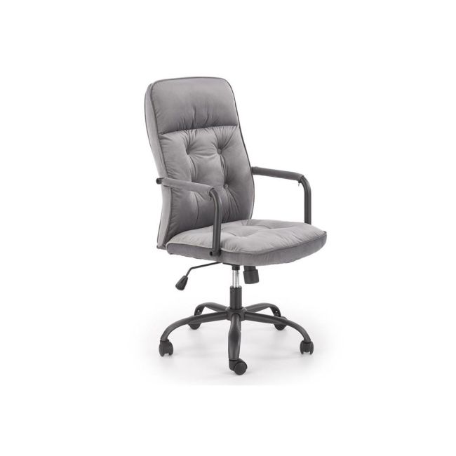Scaun birou hm colin, stofa tip catifea, ergonomic, cadru polipropilena, mecanism de balans, rotire 360°, 100 kg, gri drm9662