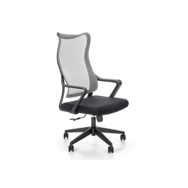 Scaun birou cu mesh hm loreto, ergonomic, suport lombar, baza polipropilena, mecanism de balans, inaltime reglabila, material respirabil, 100 kg, negru drm9906