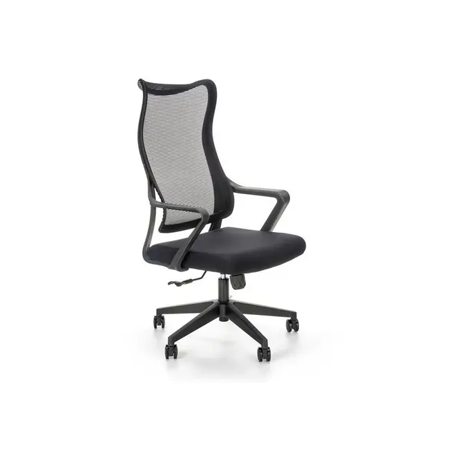 Scaun birou cu mesh hm loreto, ergonomic, suport lombar, baza polipropilena, mecanism de balans, inaltime reglabila, material respirabil, 100 kg, negru drm9905