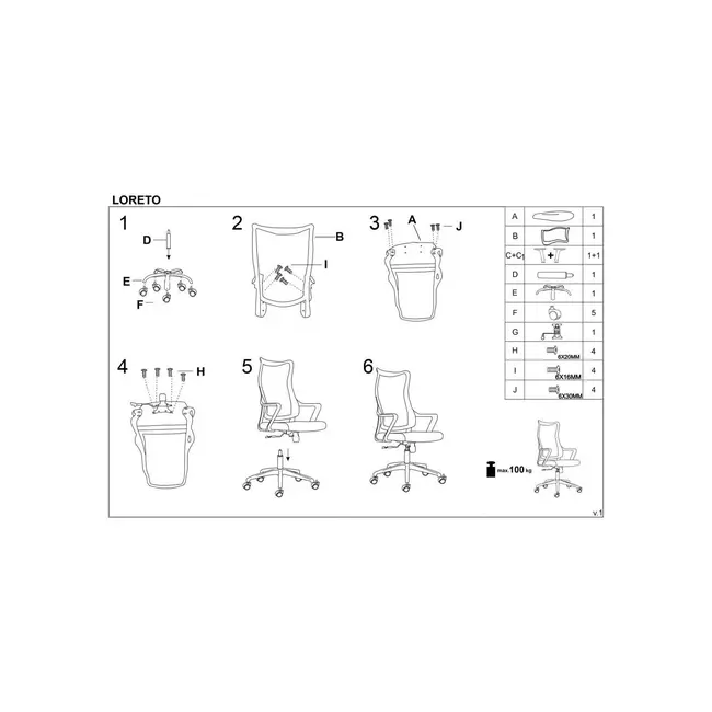 Scaun birou cu mesh hm loreto, ergonomic, suport lombar, baza polipropilena, mecanism de balans, inaltime reglabila, material respirabil, 100 kg, negru drm9905