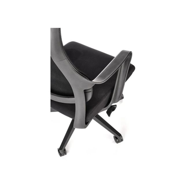 Scaun birou cu mesh hm loreto, ergonomic, suport lombar, baza polipropilena, mecanism de balans, inaltime reglabila, material respirabil, 100 kg, negru drm9905
