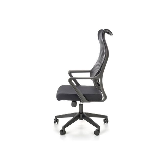 Scaun birou cu mesh hm loreto, ergonomic, suport lombar, baza polipropilena, mecanism de balans, inaltime reglabila, material respirabil, 100 kg, negru drm9905