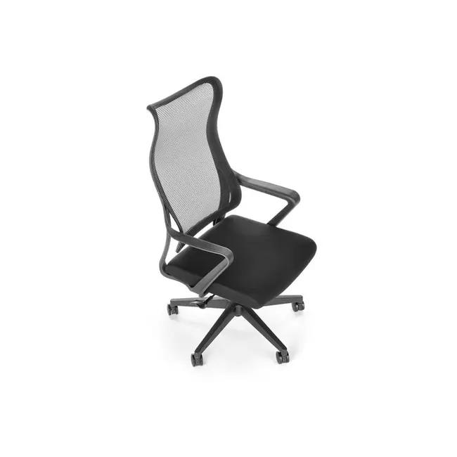 Scaun birou cu mesh hm loreto, ergonomic, suport lombar, baza polipropilena, mecanism de balans, inaltime reglabila, material respirabil, 100 kg, negru drm9905