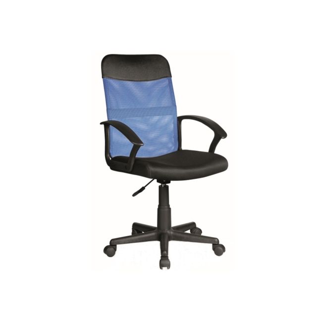 Scaun birou sl q702, mesh, inaltime reglabila, mecanism de balans, roti pivontante, ergonomic, suport lombar, albastru/negru drm8819