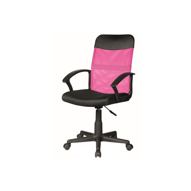 Scaun birou sl q702, mesh, inaltime reglabila, mecanism de balans, roti pivontante, ergonomic, suport lombar, roz/negru drm8820