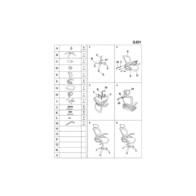 Scaun birou sl q831, mesh, mecanism de balans, cotiere reglabile, rotatie 360&deg;, suport lombar, 100 kg, negru drm9858