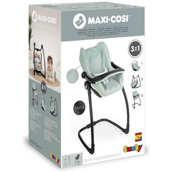 Scaun de masa pentru papusi smoby maxi cosi quinny 3 in 1 albastru hubs7600240239