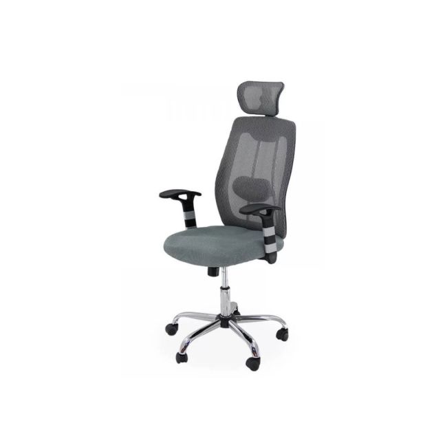 Scaun birou ergonomic off 988, mesh, baza cromata, suport lombar, inaltime reglabila, mecanism balans, 110 kg drm1004