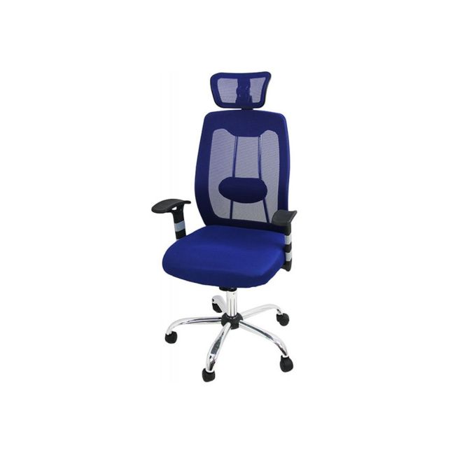 Scaun birou ergonomic off 988, mesh, baza cromata, suport lombar, inaltime reglabila, mecanism balans, 110 kg drm1004