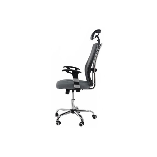 Scaun birou ergonomic off 988, mesh, baza cromata, suport lombar, inaltime reglabila, mecanism balans, 110 kg drm1004