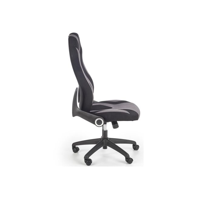 Scaun directorial hm jofrey, gaming, tapiterie stofa, cadru polipropilena, mecanism de balans, cotiere incluse, 100 kg, gri/negru drm8798