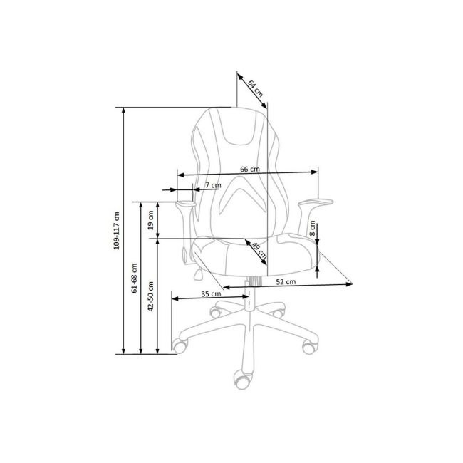 Scaun directorial hm jofrey, gaming, tapiterie stofa, cadru polipropilena, mecanism de balans, cotiere incluse, 100 kg, gri/negru drm8798