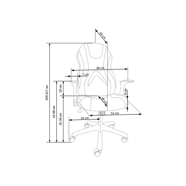 Scaun directorial hm jofrey, gaming, tapiterie stofa, cadru polipropilena, mecanism de balans, cotiere incluse, 100 kg, gri/negru drm8798