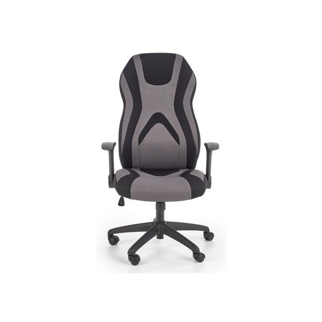 Scaun directorial hm jofrey, gaming, tapiterie stofa, cadru polipropilena, mecanism de balans, cotiere incluse, 100 kg, gri/negru drm8798