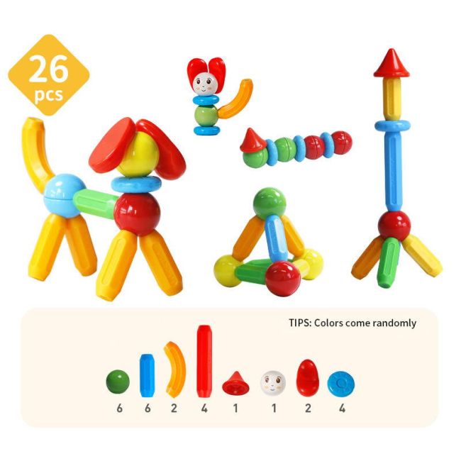 Set de constructie magnetic - stick (26 piese)