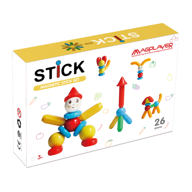 Set de constructie magnetic - stick (26 piese)