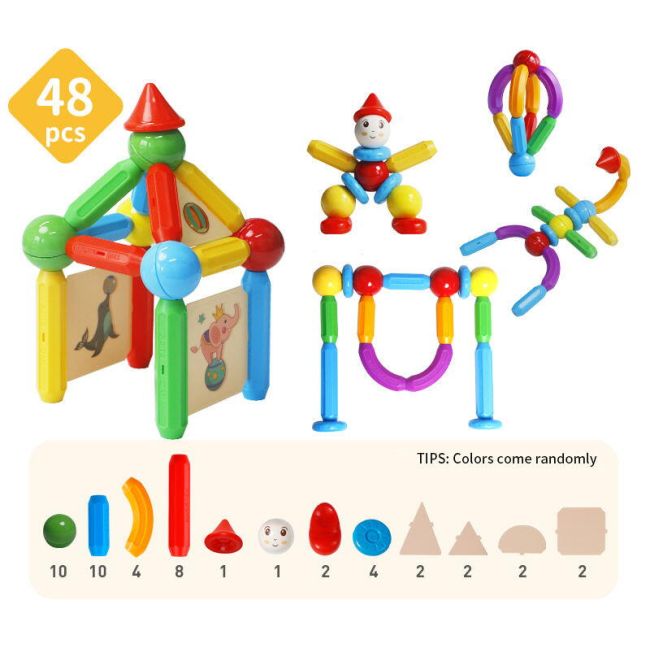 Set de constructie magnetic - stick (48 piese)