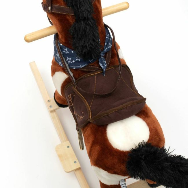 Calut balansoar din plus, Arthur, Cu efecte de miscare a gurii, Cu melodie de cowboy si efect de galop , Baby Mix, Maro Deschis BYN46440