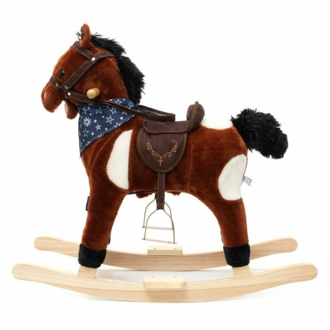 Calut balansoar din plus, Arthur, Cu efecte de miscare a gurii, Cu melodie de cowboy si efect de galop , Baby Mix, Maro Deschis BYN46440