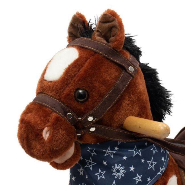 Calut balansoar din plus, Arthur, Cu efecte de miscare a gurii, Cu melodie de cowboy si efect de galop , Baby Mix, Maro Deschis BYN46440