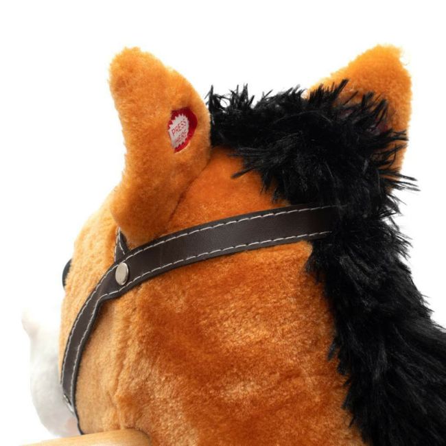 Calut balansoar din plus, Cu efecte de miscare a gurii si a cozii, Cu melodie de cowboy si efect de galop , Baby Mix, Maro Deschis BYN46441