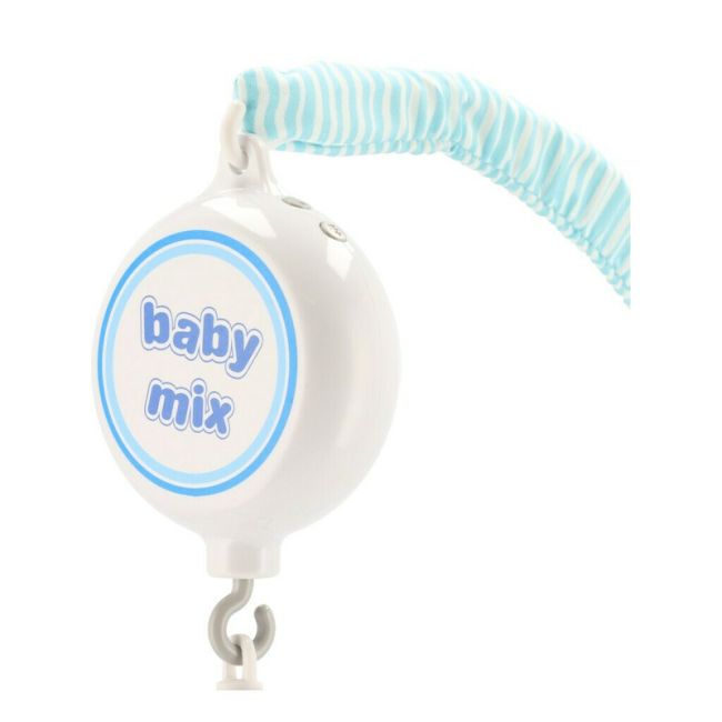 Carusel muzical pentru patut, Cu 5 jucarii din plus, Elephants and foxes, Baby Mix BYN49414