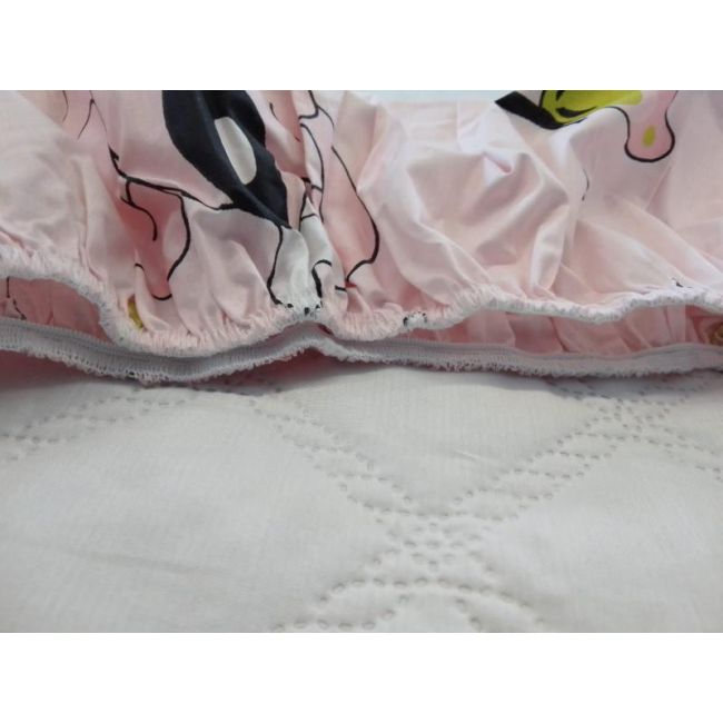 Cearceaf Imprimat cu Elastic Roz 160X80 0006739