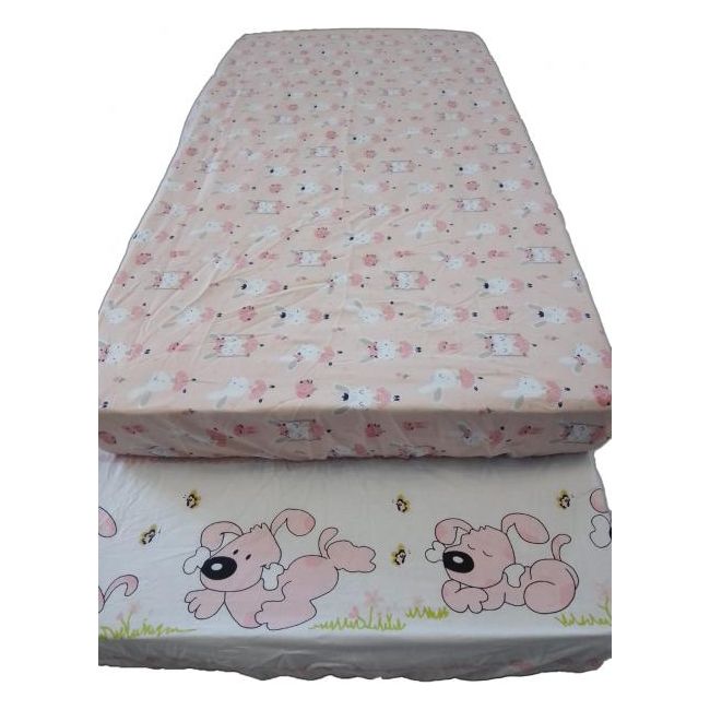 Cearceaf Imprimat cu Elastic Roz 160X80 0006739