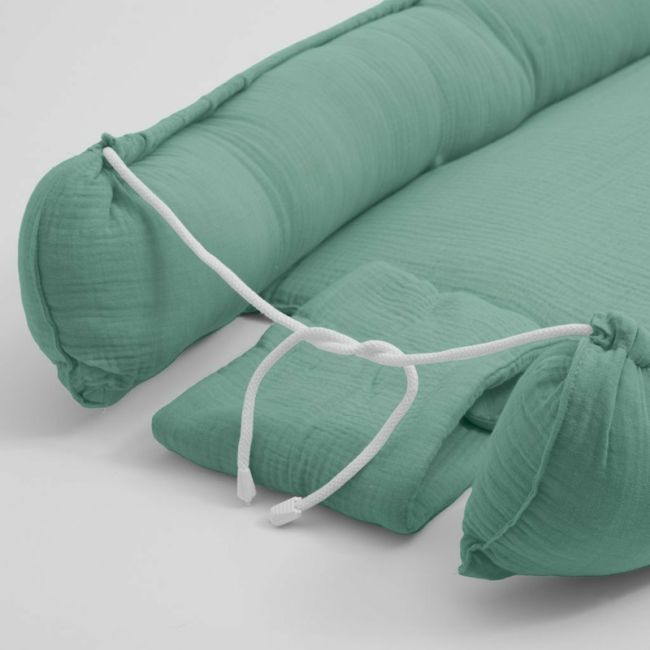 Cosulet bebelus pentru dormit, Baby Nest 80 x 50 cm, Din muselina, Din materiale certificate Oeko Tex Standard 100, New Baby, Green BYN52098