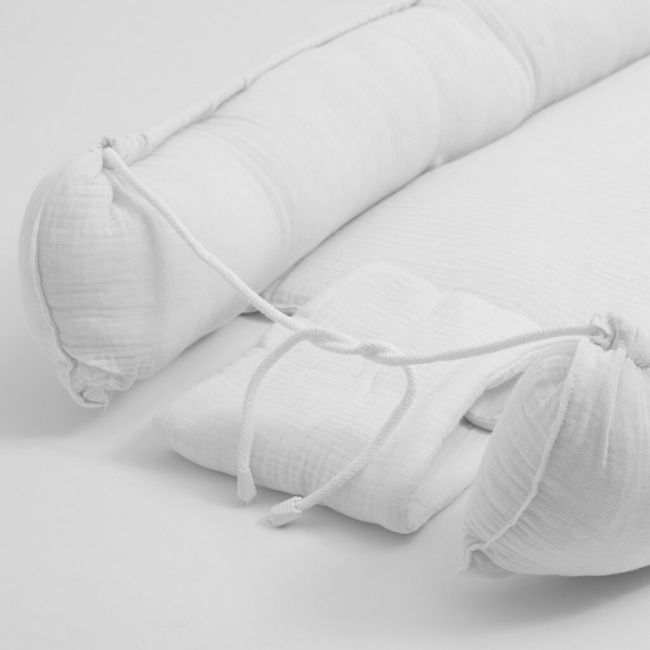 Cosulet bebelus pentru dormit, Baby Nest 80 x 50 cm, Din muselina, Din materiale certificate Oeko Tex Standard 100, New Baby, White BYN52099