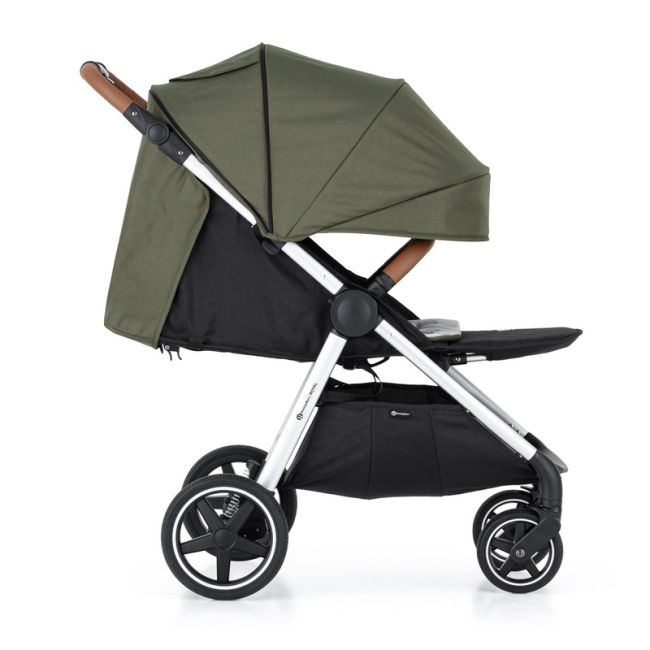 Petite&Mars - Carucior sport, Royal, Include husa pentru scaun, husa pentru picioare, geanta pentru scutece si capotina extensibila, Cu fereastra, Impermeabila, Cu SPF 50, Aluminiu, 0-22 kg, 111 x 57 x 86 cm, Mature Olive BYN466500+566841