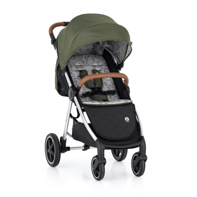 Petite&Mars - Carucior sport, Royal, Include husa pentru scaun, husa pentru picioare, geanta pentru scutece si capotina extensibila, Cu fereastra, Impermeabila, Cu SPF 50, Aluminiu, 0-22 kg, 111 x 57 x 86 cm, Mature Olive BYN466500+566841