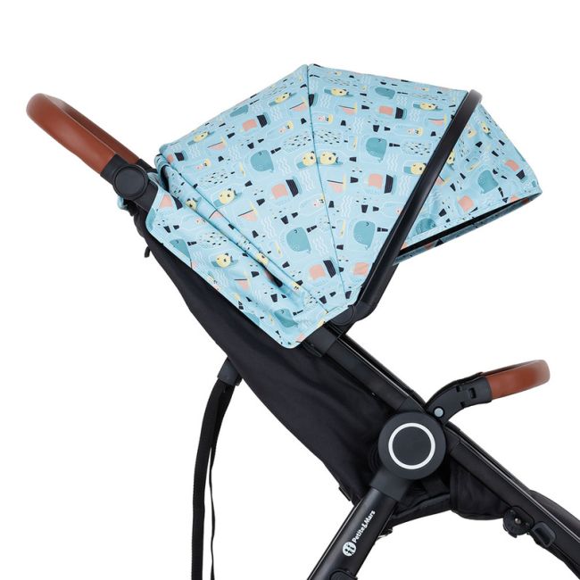 Petite&Mars - Carucior sport, Street+ Air, Include capotina impermeabila Editie limitata, Cu fereastra, husa picioare, cos de bagaje, Cu roti gonflabile, Centura de siguranta in 5 puncte, Pana la 25 kg, 6 luni+, Ocean BYN477500+549860