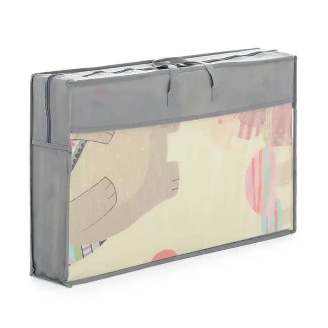 Petite&Mars - Covoras de joaca reversibil, Include geanta pentru transport, Pliabil si impermeabil, Non-toxic, 197 x 147 x 1 cm, Animale, 0 luni+, Multicolor BYN435070