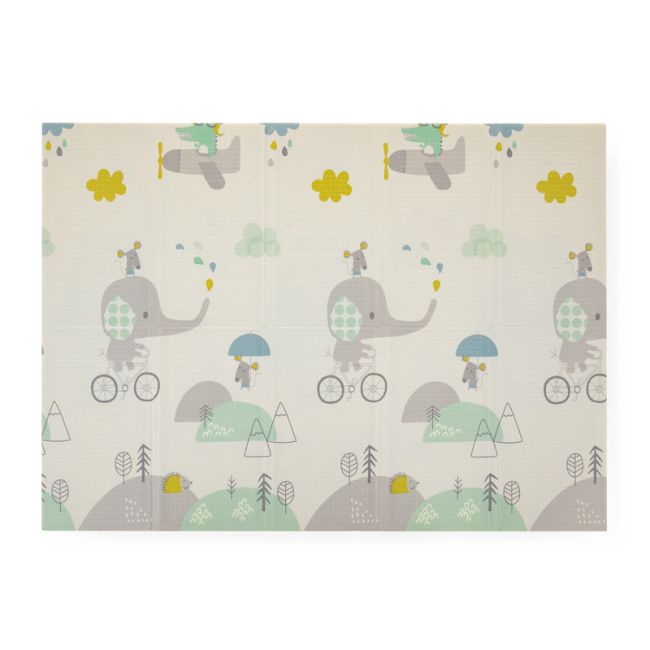 Petite&Mars - Covoras de joaca reversibil, Include geanta pentru transport, Pliabil si impermeabil, Non-toxic, 197 x 147 x 1 cm, Animale, 0 luni+, Multicolor BYN435070