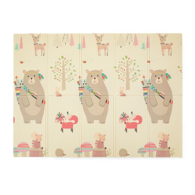 Petite&Mars - Covoras de joaca reversibil, Include geanta pentru transport, Pliabil si impermeabil, Non-toxic, 197 x 147 x 1 cm, Animale, 0 luni+, Multicolor BYN435070