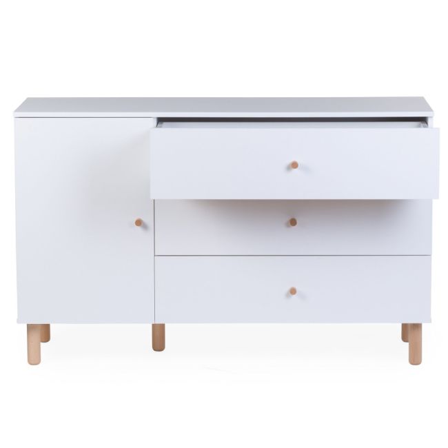 Comoda Childhome Wonder White 137x75x93 cm cu masa de infasat ERFCH-KO4DWW