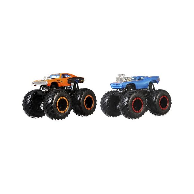 HOT WHEELS MONSTER TRUCK SET 2 MASINI SCARA 1 LA 64 DODGER CHARGER SI RODGER DODGER VIVMTFYJ64_HNX30